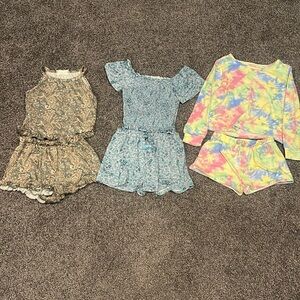 Girls size 10 sets and one top in size 9/10